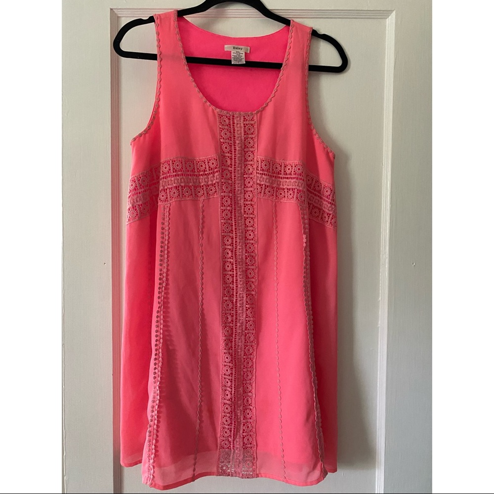 Boutique Hot pink dress with crochet detail